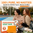 5 Pack Persimmon Soap Bar Body Odor Control Natural Deodorant For Men   Women