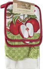 Kitchen Set Of 5  2 Potholders  1 Oven Mitt   2 Towels  Apples   Butterfly  Kc