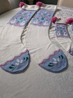 Vtg Big Knit Christmas Stockings Pink Blue Snowman Country Lot Of 4 Huge