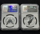 2023-s Morgan   Peace Silver Dollar  1 Two Coin Reverse Proof Set Ngc Pf70