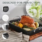 Nonstick Roasting Pan With Rack 15 X 11 Inch - Turkey Roaster Pan For Ovens 