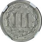 1868 Three  3  Cent Nickel Ngc Au58 Great Eye Appeal Nice Strike