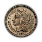 1865 3c Nickel Three Cent Piece - Eye Appeal - Strong Die Clash - Unc - B4491