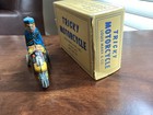Working Vintage Marx Tin Litho Wind-up 4 5  Police Motorcycle With Box   