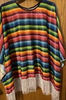 Mexican Poncho Serape Pancho Adult One Size Fits All Small Medium 1x 2x 3x 4x 5x