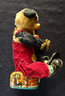 Vintage Battery-operated Smoking shoe Shine Panda Bear Tin Toy Japan Alps As-is
