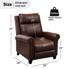 Canmov Genuine Leather Pushback Recliner Chair  Single Sofa W  Rivet Decoration