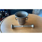 Antique Brass Mortar And Pestle  Twin-handled  4-inch