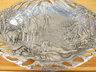Arthur Court 1990 Aluminum Serving Tray Safari Leopard Rhino Elephant 14 X 9
