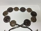 Vintage Tie Up Belt Women s Rhinestone Ornate Metal Discs Bohemian Ethnic Style