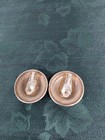 Vintage 60s Silvertone Clip On Earrings Ufo Flying Saucers Atomic