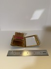 Vintage Art Deco Enamel Gold Tone   Floral Design Powder   Rouge Compact  - 155