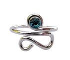 Beautiful 14k White Gold Over Adjustable Infinity Shape Topaz Toe Ring For Women