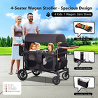 Lightweight Folding 4-seat Outdoor Camping Wagon  With 5-point Harness mom Bag