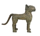  6187 Lg Benin Bronze Leopard 19  H By 23  D Nigeria