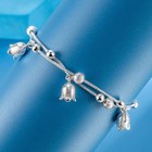 925 Sterling Silver Plated Womens Tulips Anklet Ankle Bracelet 7 5 To 9 5 