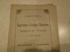 Knights Of Pythias Report Book 1890 Supreme Lodge Session Milwaukee Wisconsin