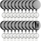 20 Pack Metal Retractable Badge Holder Id Reel  Glossy Grey  Durable   Lightweig