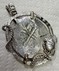 Authentic Spanish Concepcion Shipwreck 8-real Silver Cob Coin In Crab Bezel  Coa