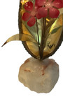Mcm Vtg Mario Jason Signed 8     Flower Brass Metal Leaf Brutalist Sculpture