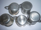 Vintage Pewter  Lot Of 5 Small    Child s   Cups   Mugs  Approx  2  To 2 5  High