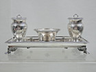 Rare Antique French Sterling Silver Ink Stand Inkwell France 19cen  1819 - 1838 
