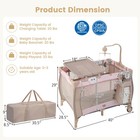 Portable Baby Crib  3-in-1 Multifunctional Baby Playpen With Detachable Bassinet