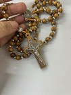 Saint Benedict Wooden Rosary Prayer Beads Men Jerusalem  Memorial
