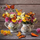 24 Pcs Monarch Butterfly Decorations 4 Size Artificial Monarch Feather Fake B   