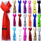 Mens Womens Winter Plain Solid Wool Scotland Made 100  Cashmere Scarf Scarves