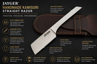 Handmade Kamisori Straight Razor 12c27 Steel Shave Ready Leather Pouch