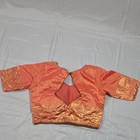 Orange Silk Blend Choli For Women  Traditional Keyhole Back Blouse
