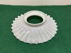 Vintage Victorian Milk Glass Ruffled Petticoat Parlor Glass Oil Lamp Shade 8 1 4