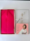  Vintage Japanese Kimono Kasane-eri Red 100  Pure Silk Sayagata 1970s With Box