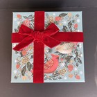 Punch Studio Holiday Keepsake Gift Box Cardinal Pinecones Berries Velvet Bow