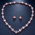 18k Rose Gold Plated Tennis Necklace Earrings Made W Swarovski Crystal Gift Set
