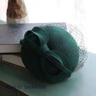 Green Wool Felt Fascinator Hats For Women Tea Party Formal Kentucky Derby Hat