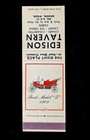 Edison Tavern Edison Washington Vintage Front Striker Matchbook Cover B-5935