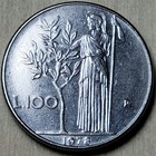 1978 Italy 100 Lire - Stainless Steel Coin - Italian - World Coin - Europe B128