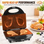 Finemade Taiyaki Fish Waffle Maker Machine With Non Stick Cooking Plate  Electri