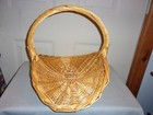 Vintage Large Wicker Woven Wood Flower Herb Gathering Basket 17  X 12  X 12  H