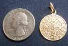 18k Gold St Benedict Medal