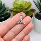 Antique Silver Hockey Stick 3d Charms  22x16mm - Us Seller