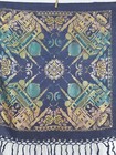Vintage Gorgeous Wwll Taj Mahal Silk Satin Piano Shawl 1940s Scarf 83x80cm