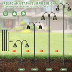 Double Shepherds Hooks For Outdoor Heavy Duty Bird Feeder Pole With 5-prong Base