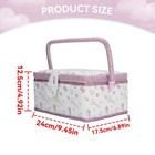 Sewing Basket  Fabric Portable Vintage Sewing Kits Carrying Organizer With Ha   