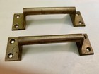 Set Of 2 Vintage Antique Cast Brass Cabinet   Drawer  Handles Pulls 5 Inch  