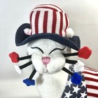 Lot Vtg Whimsiclay Amy Lacombe Yankee Doodle Kitty  Plush   Ceramic 4th July New