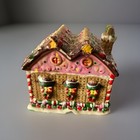 Gingerbread House Figurine Ceramic 5x5x4