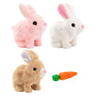 Electronic Plush Bunny W  Carrot  Rabbit   Squeaking Walking Moving   Battery